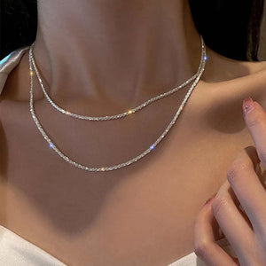 Collar doble de lujo con brillo eterno