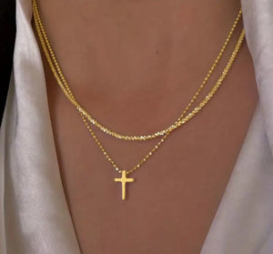 Collar doble de lujo con brillo eterno