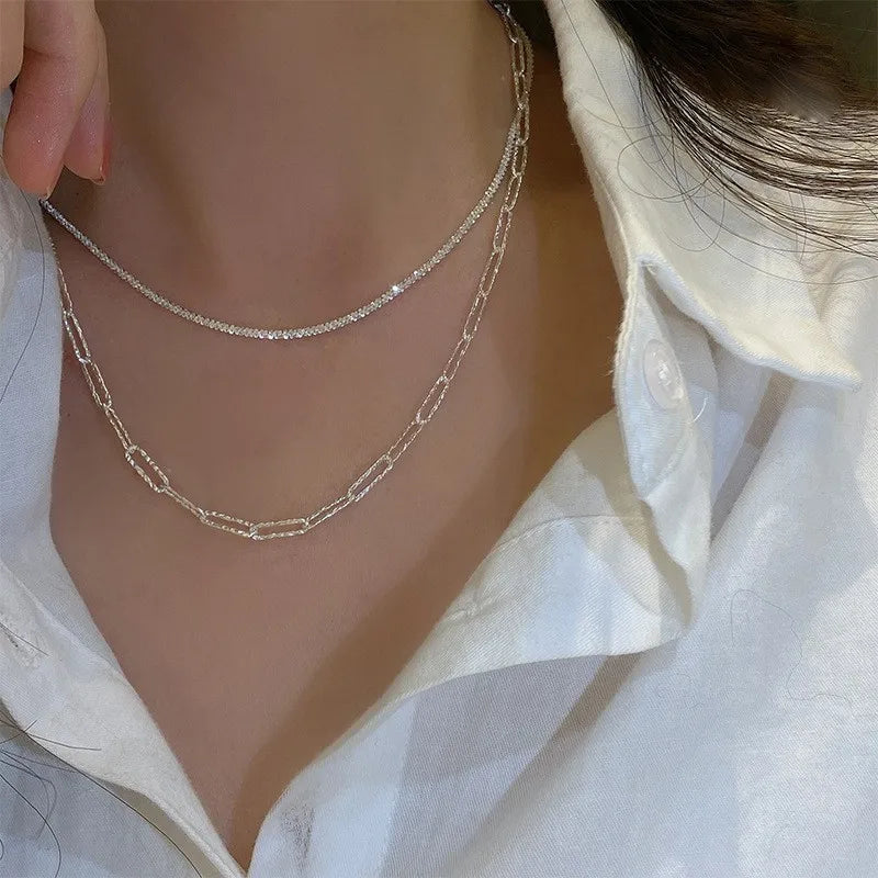 Collar doble de lujo con brillo eterno