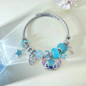 Pulsera de Encanto Oceánico con Dijes Estilo Stitch