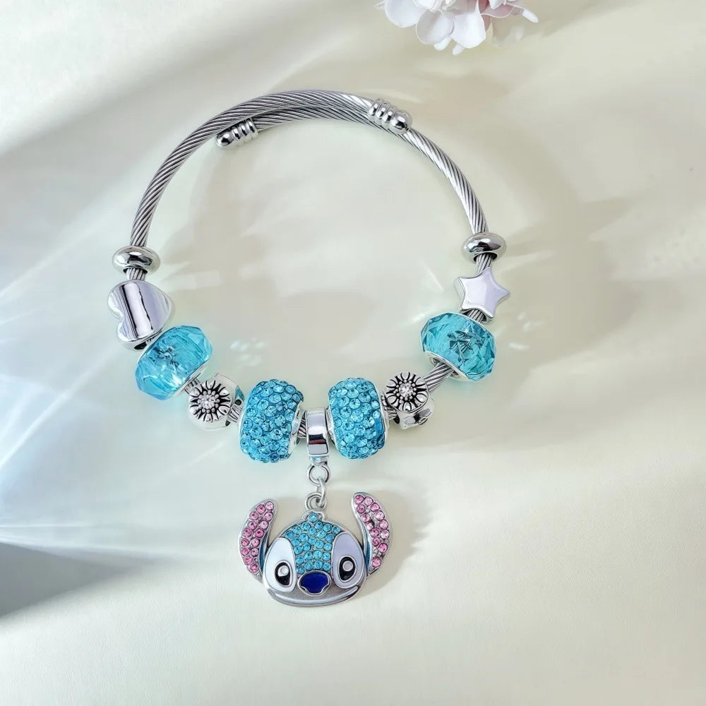 Pulsera de Encanto Oceánico con Dijes Estilo Stitch