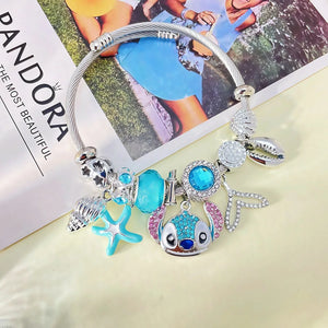 Pulsera de Encanto Oceánico con Dijes Estilo Stitch