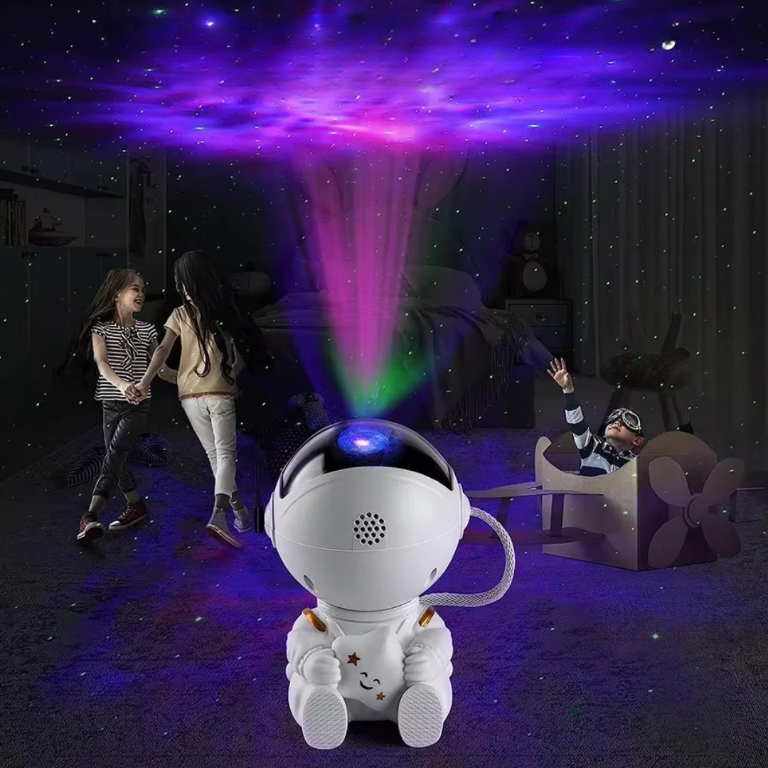 Astronauta proyector de galaxias