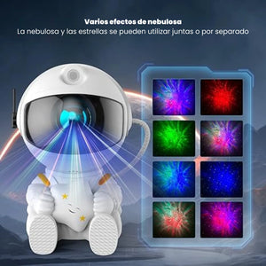 Astronauta proyector de galaxias