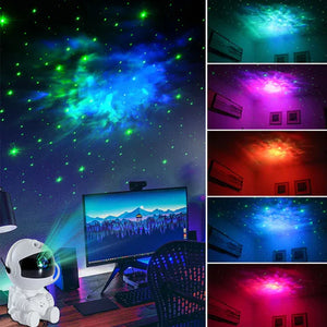 Astronauta proyector de galaxias