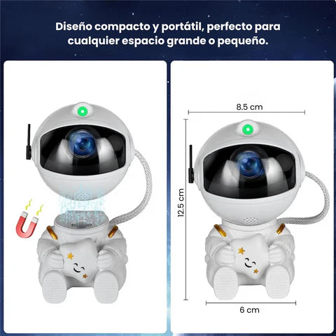 Astronauta proyector de galaxias