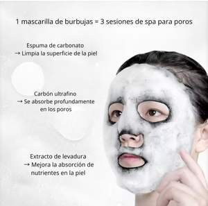 Mascarilla Detox de Burbujas Negras (10 pcs)